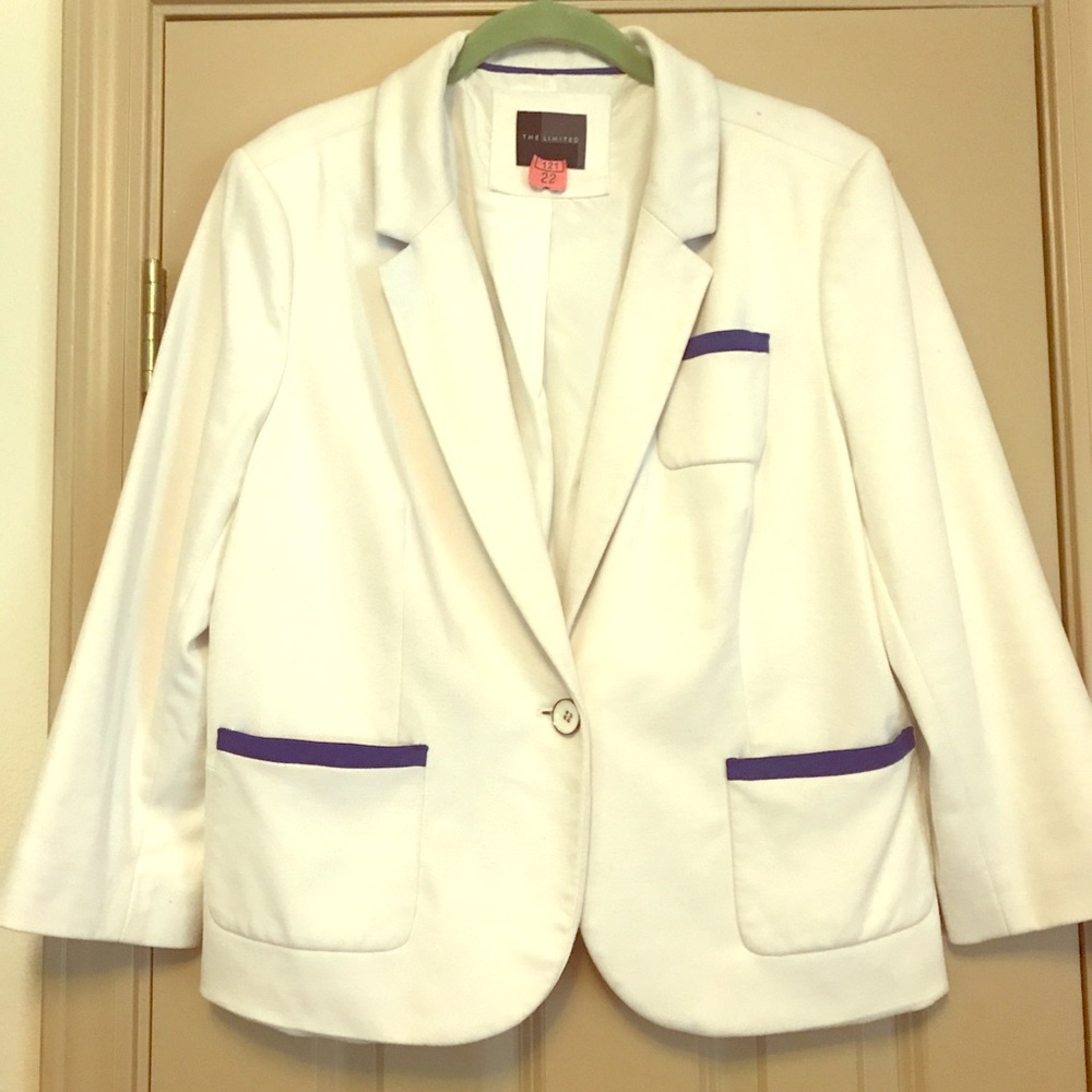 The Limited White and Royal Blue Blazer